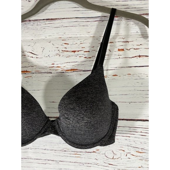 Victorias Secret Uplift Semi Demi Bra 32 C Black Underwire Padded Adjustable - Picture 8 of 11